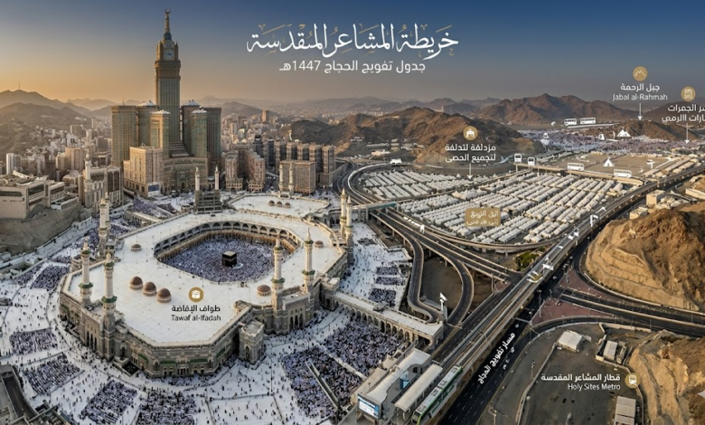دليل الحاج 1447هـ: خرائط المشاعر المقدسة وجدول تفويج الحجاج لهذا العام