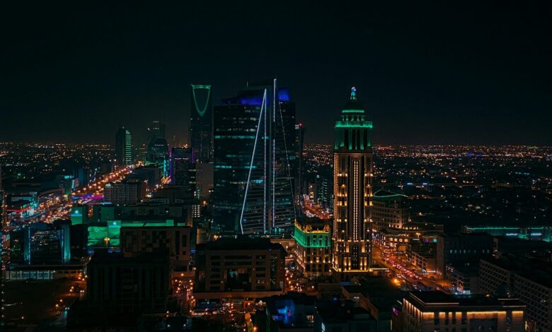 a city at night