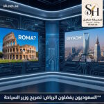 وزير السياحة السعودي: روما وجهة للسفر.. لكن بالنسبة للسعوديين "الرياض" هي الإجابة الأفضل