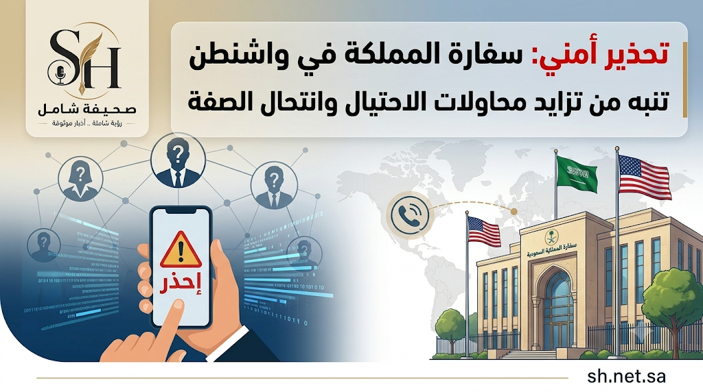 تحذير أمني: سفارة المملكة في واشنطن تنبه من تزايد محاولات الاحتيال وانتحال الصفة