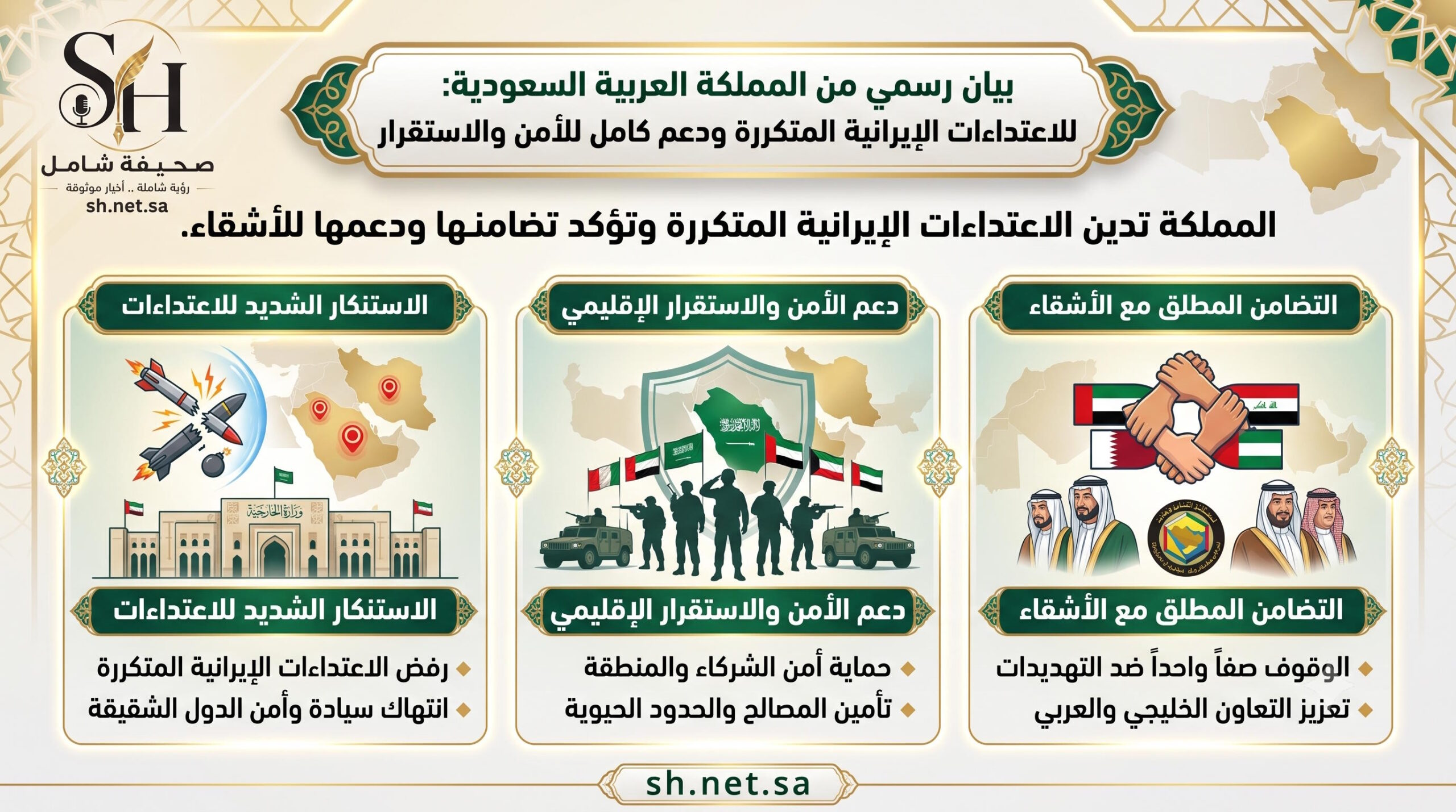 الخارجية السعودية تدين بشدة هجمات إيران على الكويت والبحرين والأردن