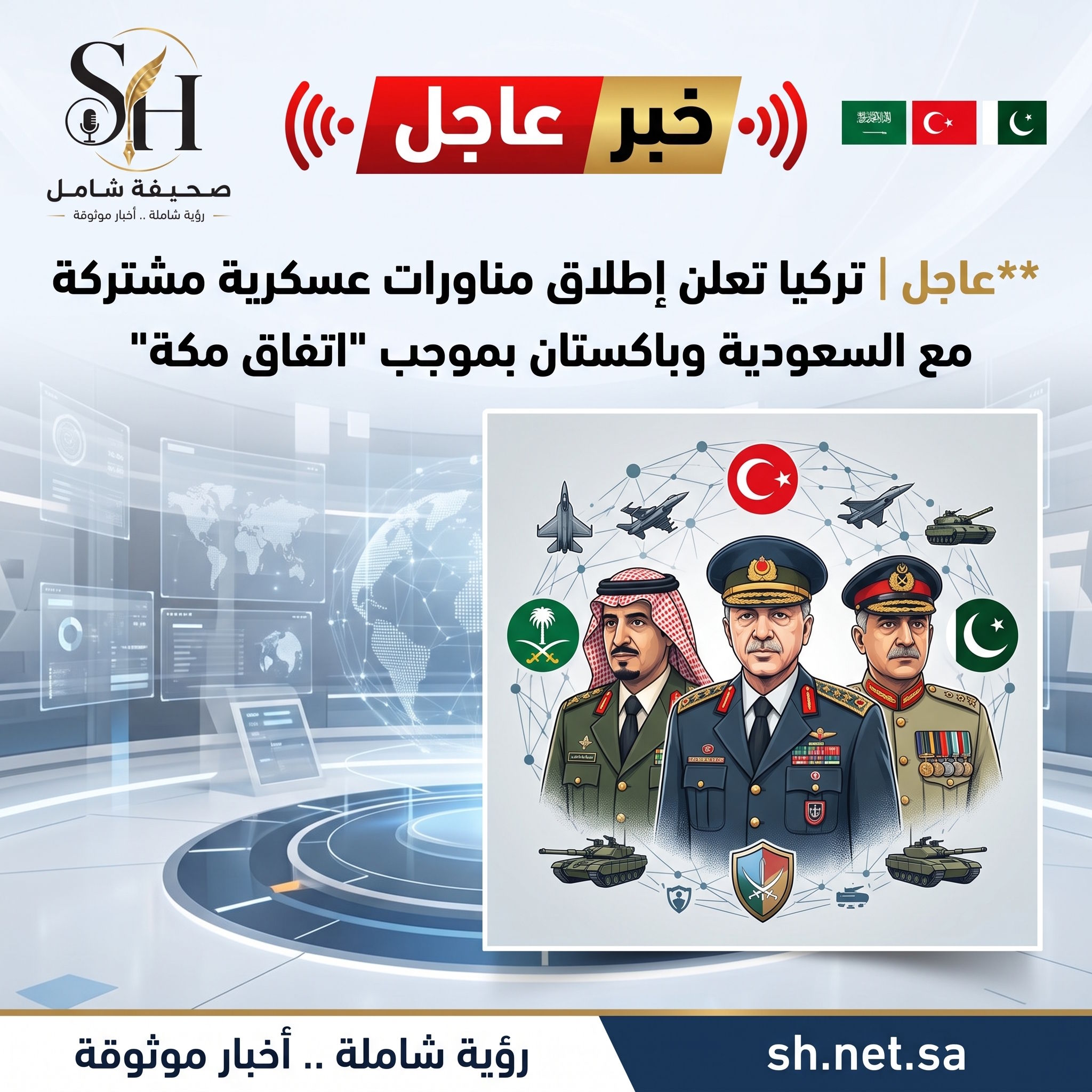 عاجل تركيا تعلن إطلاق مناورات عسكرية مشتركة مع السعودية وباكستان بموجب اتفاق مكة