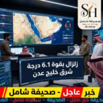 عاجل زلزال بقوة 6.1 درجة شرق خليج عدن رصدته هيئة المساحة الجيولوجية السعودية