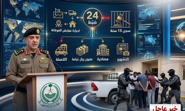 وزارة الداخلية تضبط 24 شخصاً خانوا الأمانة وساعدوا مخالفي أنظمة الإقامة والعمل وتنتظرهم عقوبة السجن 15 عاماً