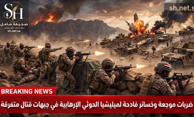 ضربات موجعة وخسائر فادحة لميليشيا الحوثي الإرهابية بنيران القوات اليمنية في جبهات قتال متفرقة