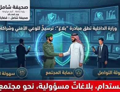 وزارة الداخلية تطلق مبادرة بلاغ ترسيخ للوعي الأمني وشراكة مجتمعية رائدة لحماية مكتسبات الوطن حملة أمنية وتوعوية متكاملة تُكرّس مفهوم المسؤولية المشتركة، وتُمكّن المواطن والمقيم من الإسهام الفاعل في رصد التجاوزات ودعم منظومة الأمان الشاملة. دشنت وزارة الداخلية مبادرة "بلاغ" التوعوية لتعزيز الحس الأمني وترسيخ ثقافة الإبلاغ الفوري عن السلوكيات والظواهر المؤثرة على سلامة المجتمع؛ تعرف على أهداف المبادرة وأبعادها الاستراتيجية.